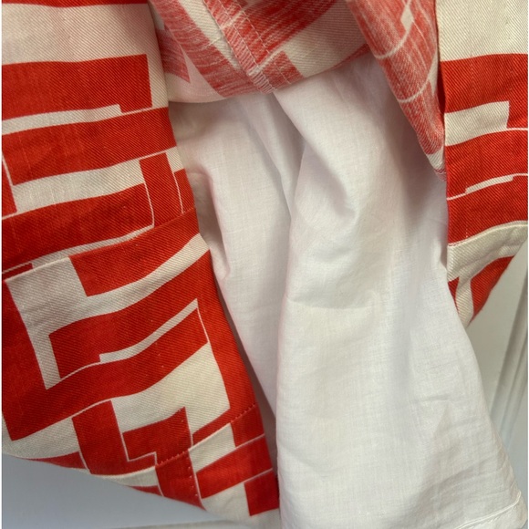 Milly of New York red & white geometric sleeveless linen/silk mini dress size 4 - Picture 9 of 10